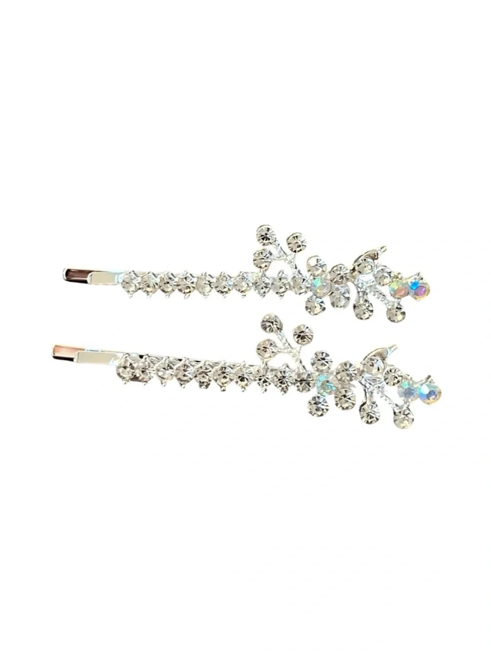 Sparkling Crystal Rhinestone Floral Hair Barrettes 2.5”FINAL PRICE DROP